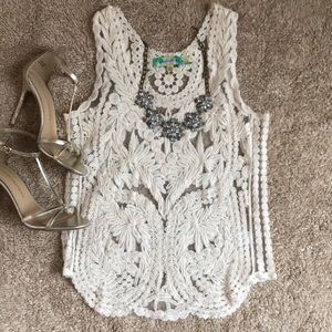 COPY - English Rose Embroidered Lace Tank